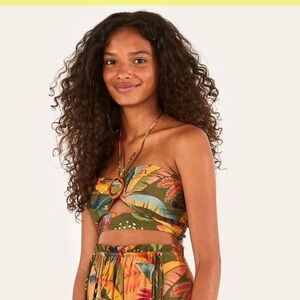 FARM Rio Multicolor Tropical Print Top